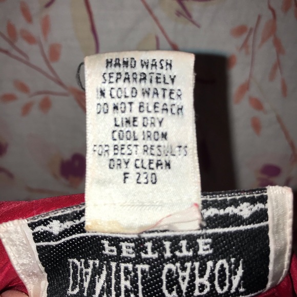 **Daniel Caron Petite Red 100% Silk Button Down Blouse - Picture 10 of 14